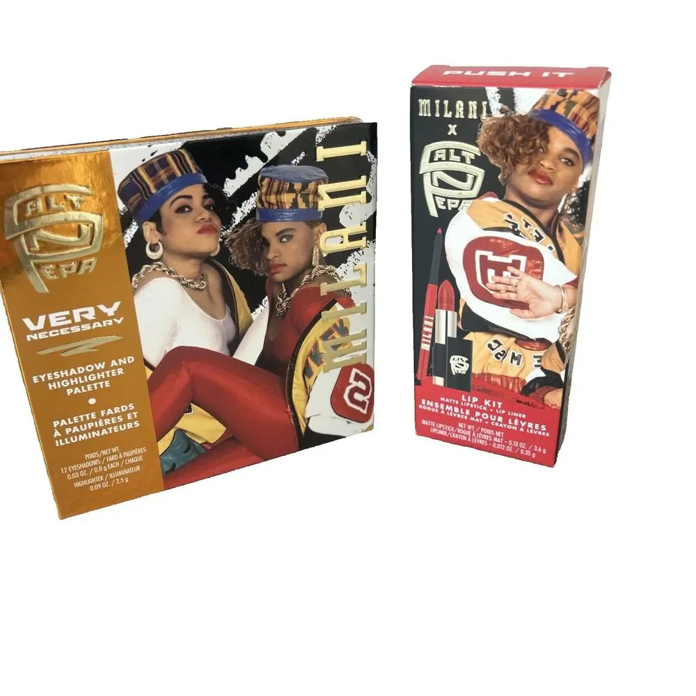 MILANI x Salt-N-Pepa Very Necessary Eyeshadow Pallet 12 Shades & Push It Lip Kit